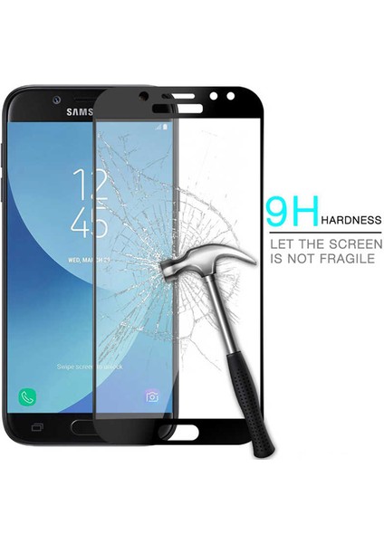 Samsung Galaxy J7 Prime Uyumlu Ekran Koruyucu Tam Kaplayan Full Kavisli, Hd, Kırılmaz 5d Cam Siyah