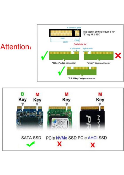 M.2 Ngff SSD To 2.5 Sata 3 Çevirici Dönüştürücü Adaptör Kart