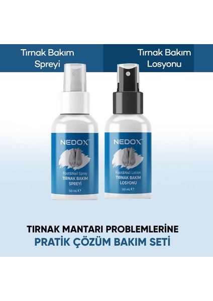 El, Ayak, Tırnak ve Mantarlar İçin Pratik Bakım Sprey ve Losyon Seti 50 ml