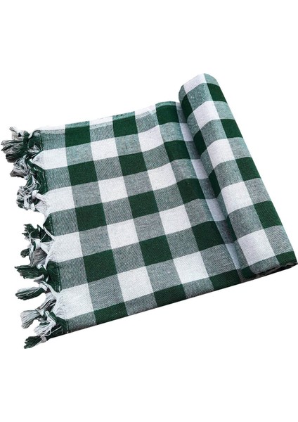 Mira Home 150X150 cm Kareli Yer Sofra Bezi Piknik Masa Örtüsü Saçaklı
