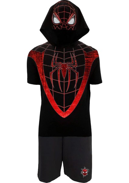 Örümcek Adam Kostüm Kısa Kollu Tshirt Kapşonlu ve Şortlu Takım Kostüm fiyatları