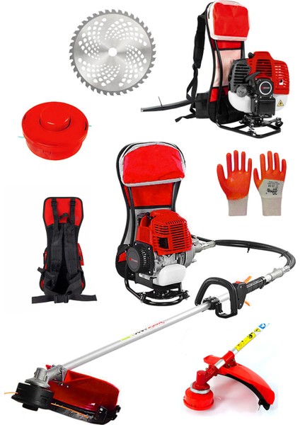 Turbo 9003 Sırt Tipi Benzinli Motorlu Çalı Çim Ot Biçme Tırpanı Makinesi modelleri