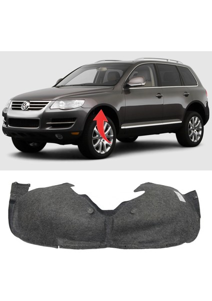 Vw Touareg Sol Ön Çamurluk Davlumbazı Halı 2007-2010 7L6809961L