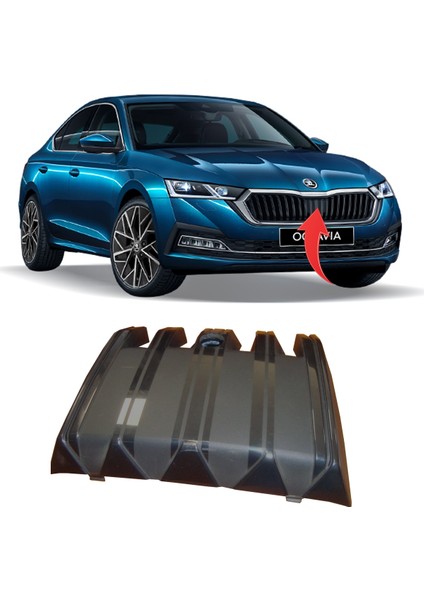 Skoda Octavia Ön Panjur Kapağı Sensör Delikli 2021- 5E3853655A