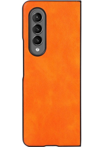 Samsung Galaxy Z Fold4 Turuncu Için Iki Renkli Litchi Doku Kılıfı( Yurt dışından )(Yurt Dışından) fiyatları