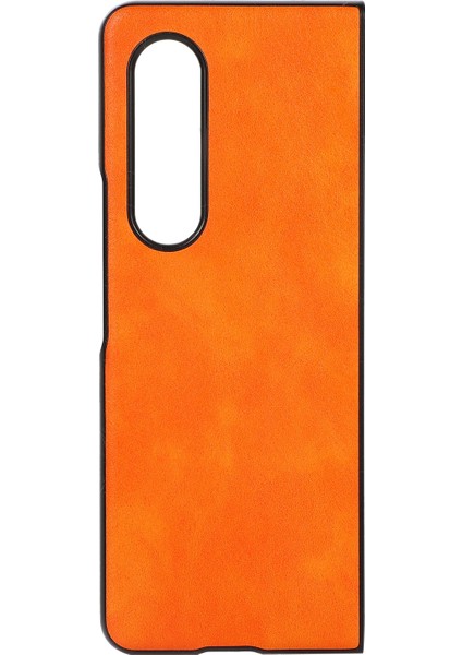 Samsung Galaxy Z Fold4 Turuncu Için Iki Renkli Litchi Doku Kılıfı( Yurt dışından )(Yurt Dışından) modelleri