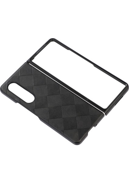 Samsung Galaxy Z Fold4 Siyah Için Dokuma Ekose Pu Telefon Kılıfı( Yurt dışından ) modelleri