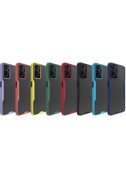 Oppo A76 Kılıf Kamera Korumalı Colorful Kapak - Siyah