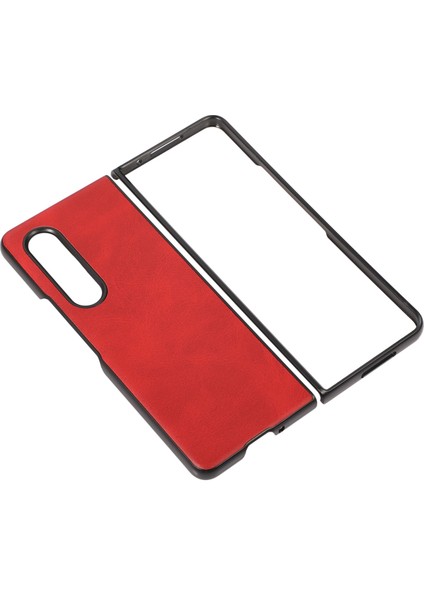 Samsung Galaxy Z Fold4 Kırmızı Için Iki Renkli Buzağı Doku Telefon Kılıfı( Yurt dışından ) fiyatları