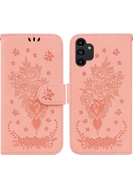 Samsung Galaxy A13 4g Pembe Için Deri Telefon Kılıfı( Yurt dışından ) modelleri