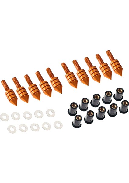 10 x Evrensel Ön Cam Ön Cam Başak Cıvata M5 Vida Kuyu Somunları Turuncu (Yurt Dışından)