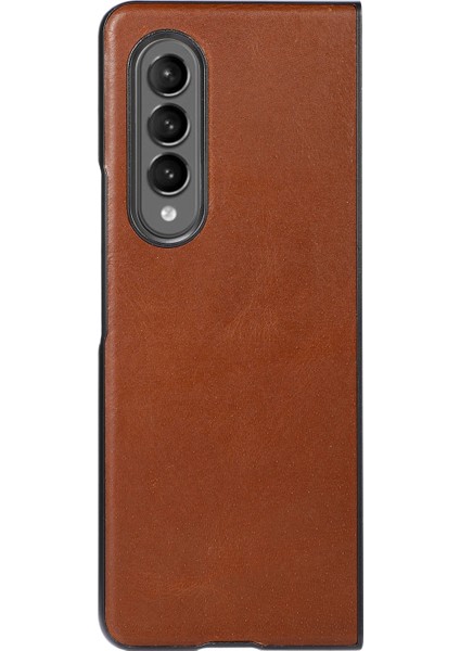 Samsung Galaxy Z Fold4 Kahverengi Için Çift Renkli Çılgın At Kılıfı( Yurt dışından ) modelleri