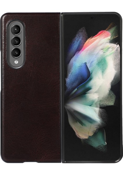 Samsung Galaxy Z Fold4 Kahve İçin Çift Renkli Kılıf (Yurt Dışından)