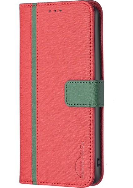 Xiaomi Redmi Için Çapraz Deri Kılıf 10C Kırmızı( Yurt dışından )