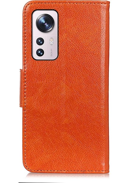 Xiaomi 12 Turuncu Için Nappa Doku Deri Kasa( Yurt dışından ) fırsatları