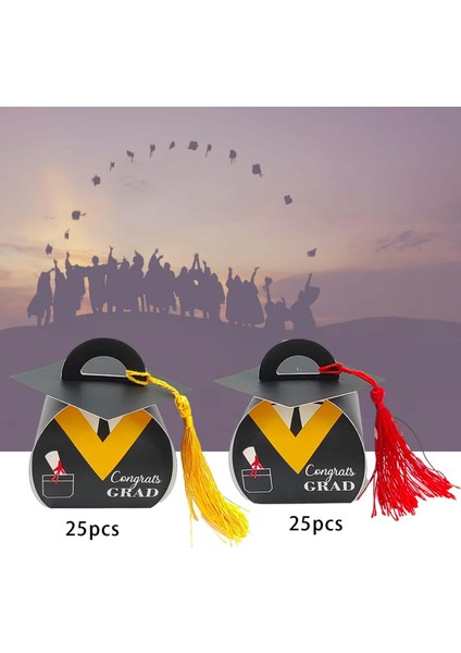 50 Mezuniyet Töreni Parti Grad ile Şeker Kutusu (Yurt Dışından)