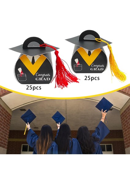 50 Mezuniyet Töreni Parti Grad ile Şeker Kutusu (Yurt Dışından)