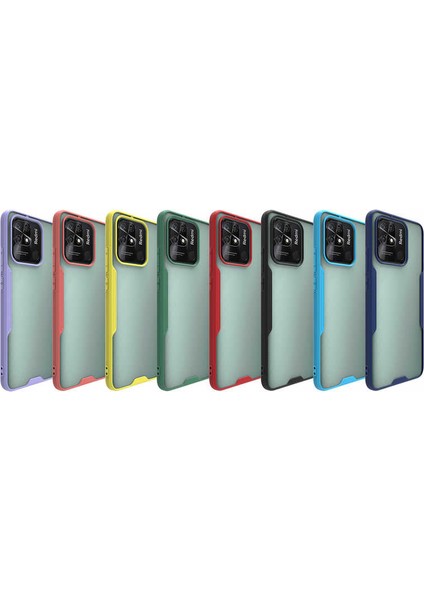 Xiaomi Redmi 10C Kılıf Kamera Korumalı Colorful Kapak - Kırmızı