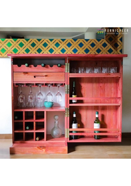 Ahşap Pembe Bar Dolabı Alkol Dolabı Içki Dolabı Çok Amaçlı Dolap fiyatları