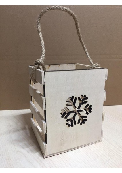 Dekoratif Kartanesi Ahşap Mumluk YB-116 (14X11X11)