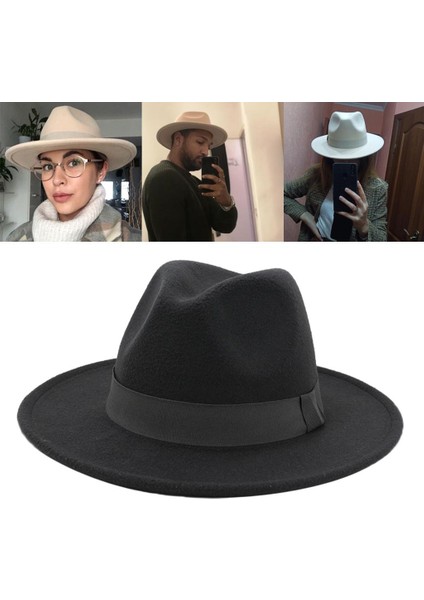 Düz Üst Fedora Şapkası Koyu Gri (Yurt Dışından) fırsatları
