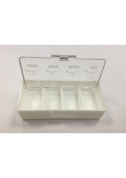 Ilmuka Günlük Ilaç Muhafaza Kabı 4ADET Ilaç Kutusu 4öğün Il-Mu-Ka-Beyaz