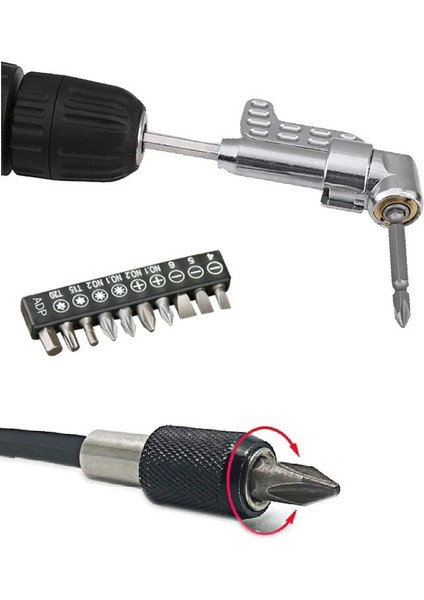 Matkap Için Vidalama Uç Seti Altıgen Hex Köşe Kör Vidalama Aparatı Hızlı Bits Değiştirme Adaptörü