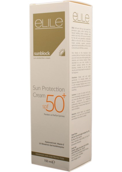 Sunblock Sun Protection Cream - Shea Butter ve Hyaluronic Acid Içeren Güneş Koruma Kremi 150 ml