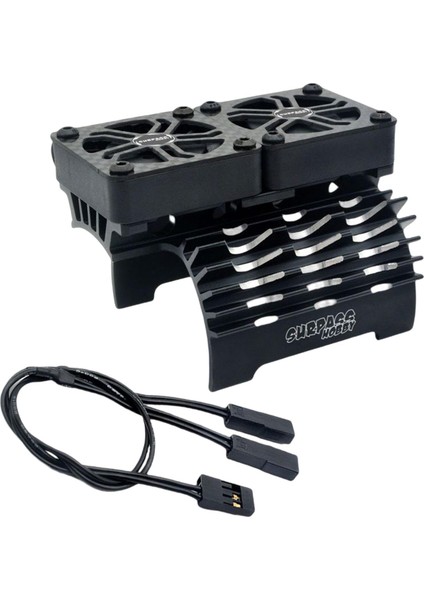 Rc Fırçasız Motor Fan 16000 Rpm Motor Soğutucu 1/5 Rc Araba Kamyon Crawler Siyah Için