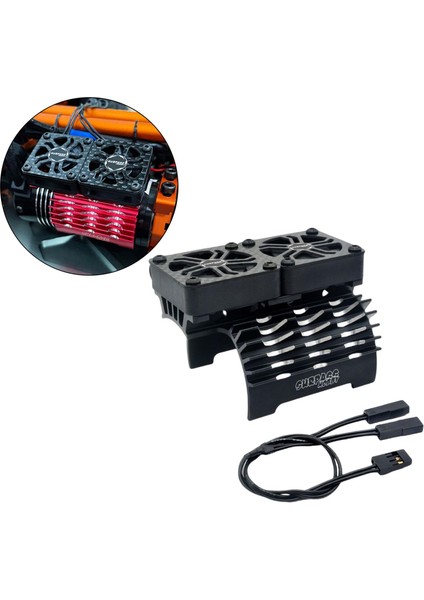 Rc Fırçasız Motor Fan 16000 Rpm Motor Soğutucu 1/5 Rc Araba Kamyon Crawler Siyah Için
