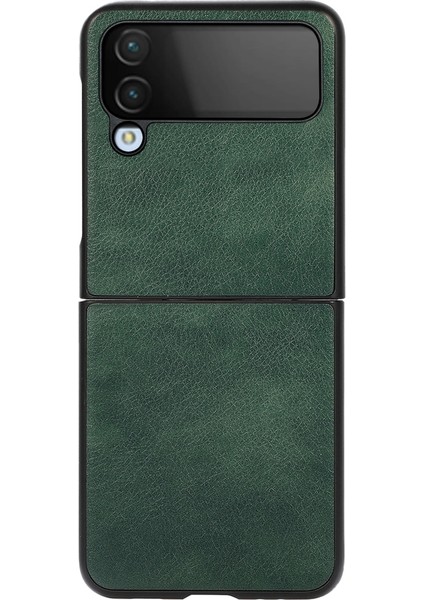 Samsung Galaxy Z Flip4 Green Için Iki Renkli Litchi Doku Kılıfı modelleri