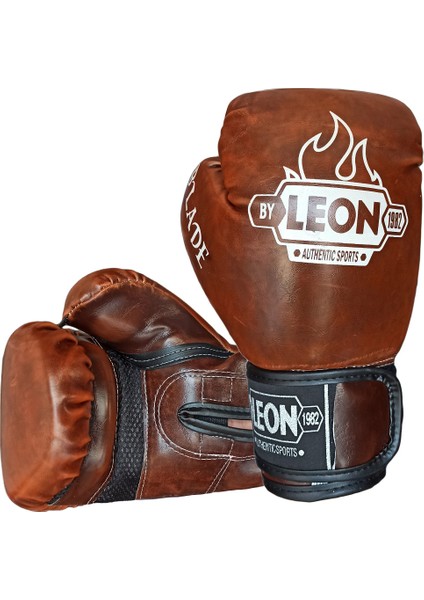 By Leon 1982 Leon Blade Training Boks, Kick Boks ve Muay Thai Eldiveni Kahverengi 8 Oz