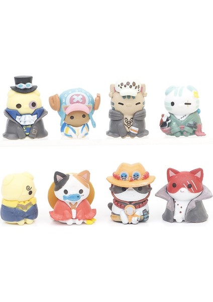 8 Adet Tek Parça Kedi Tony Chopper Portgas Ace Trafalgar Pvc Model Şekil Oyuncaklar (Yurt Dışından)