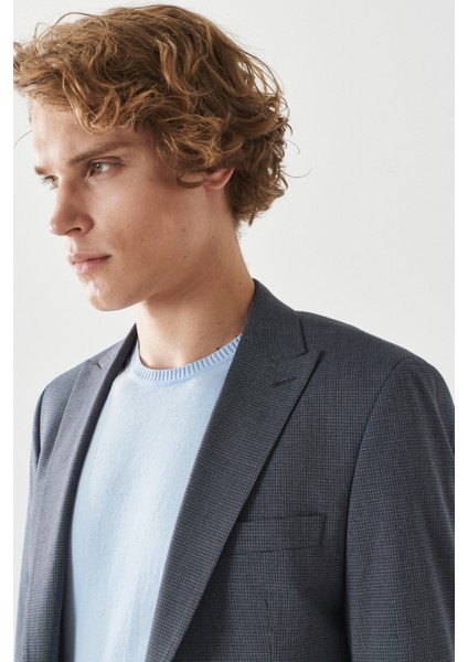 ALTINYILDIZ CLASSICS Erkek Lacivert-gri Ekstra Slim Fit Dar Kesim Kırlangıç Yaka Kareli Klasik Takım Elbise modelleri