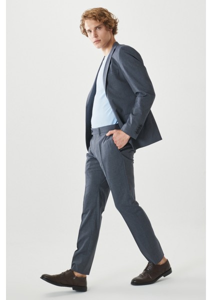 ALTINYILDIZ CLASSICS Erkek Lacivert-gri Ekstra Slim Fit Dar Kesim Kırlangıç Yaka Kareli Klasik Takım Elbise indirimleri
