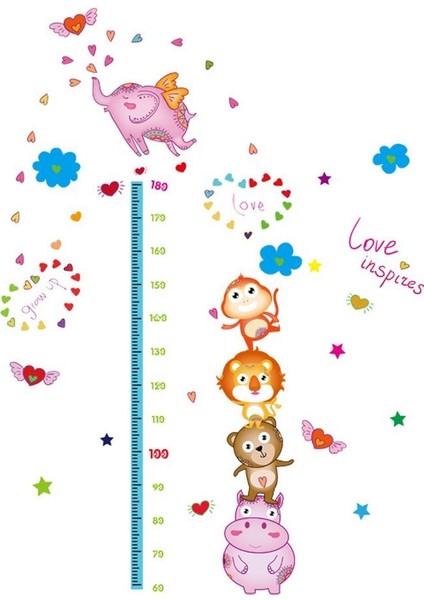 Anaokulu Yuva Kreş Bebek ve Çocuk Odası Boy Ölçer Duvar Dekoru Duvar Sticker fırsatları