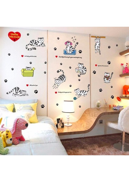 Yaramaz Kediler Bebek ve Çocuk Odası Dekorasyonu Duvar Sticker