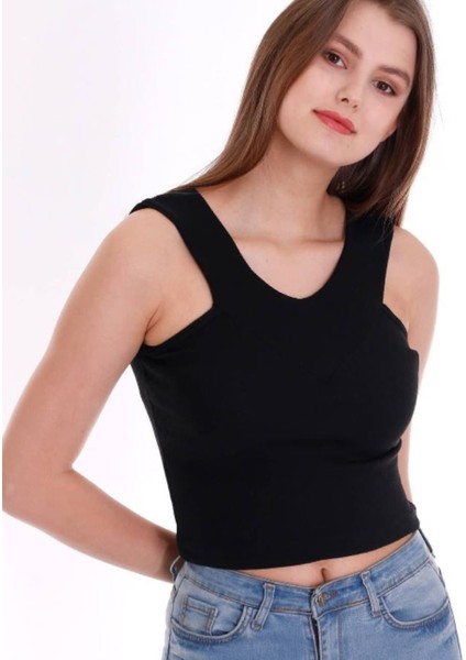 Kaşkorse Crop Siyah