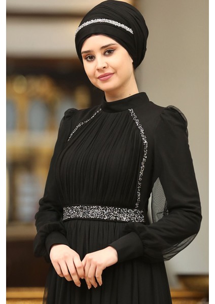 Efsane Tesettür Abiye Siyah modelleri