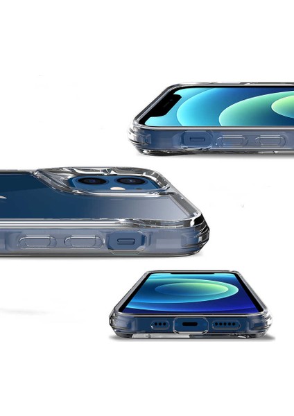Apple iPhone 12 Uyumlu Kılıf Şeffaf I-Guard Koleksiyonu, Hard Ultra Protection Transparent