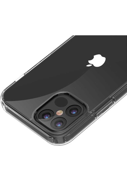 Apple iPhone 12 Pro Uyumlu Kılıf Sert Şeffaf Güçlendirilmiş Kapak Transparent Hard Cover Case