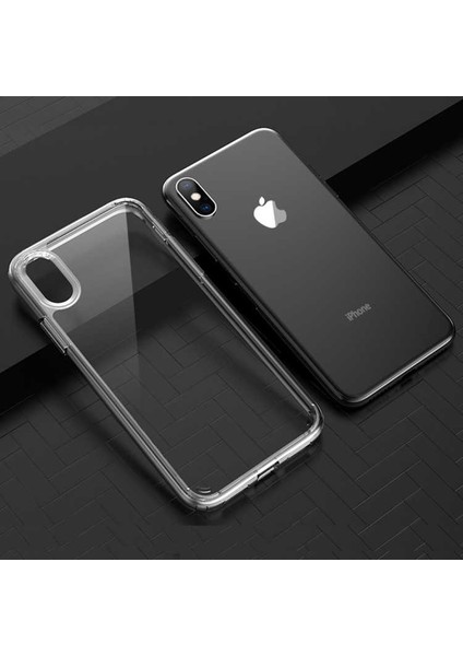 Apple iPhone X-Xs Uyumlu Kılıf Sert Şeffaf Güçlendirilmiş Kapak Transparent Hard Cover Case