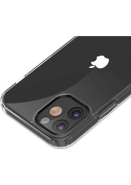 Apple iPhone 12 Uyumlu Kılıf Sert Şeffaf Güçlendirilmiş Kapak Transparent Hard Cover Case
