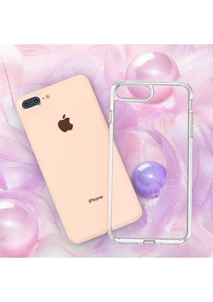 Apple iPhone 7-8 Plus Uyumlu Kılıf Sert Şeffaf Güçlendirilmiş Kapak Transparent Hard Cover Case