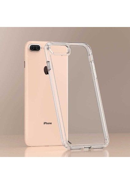 Apple iPhone 7-8 Plus Uyumlu Kılıf Sert Şeffaf Güçlendirilmiş Kapak Transparent Hard Cover Case