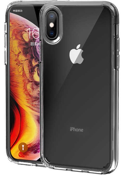 Apple iPhone x Uyumlu Kılıf Sert Şeffaf Güçlendirilmiş Kapak Transparent Hard Cover Case