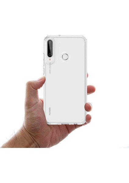 Huawei P40 Lite E Uyumlu Kılıf Sert Şeffaf Güçlendirilmiş Kapak Transparent Hard Cover Case