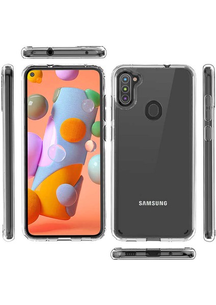 Samsung Galaxy M11 Uyumlu Kılıf Sert Şeffaf Güçlendirilmiş Kapak Transparent Hard Cover Case fiyatları