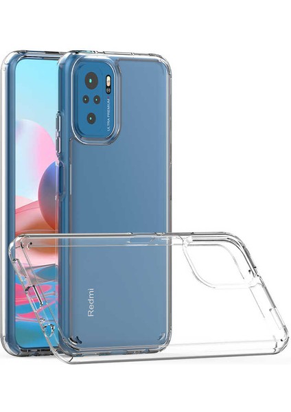 Xiaomi Redmi Note 10S Uyumlu Kılıf Sert Şeffaf Güçlendirilmiş Kapak Transparent Hard Cover Case