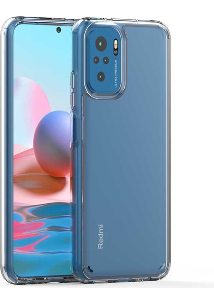Xiaomi Redmi Note 10S Uyumlu Kılıf Sert Şeffaf Güçlendirilmiş Kapak Transparent Hard Cover Case